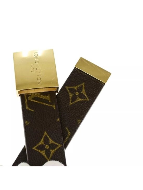 Louis Vuitton Belt Monogram Santure Carre Brown Gold Hardware M6800 33 Bs137 main image 4
